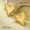 Women's Stainless Steel Love Series Peach Heart Earrings With Electroplating Design