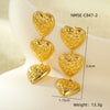 Women's Stainless Steel Love Series Peach Heart Earrings With Electroplating Design