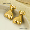 Women's Stainless Steel Love Series Peach Heart Earrings With Electroplating Design