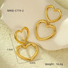 Women's Stainless Steel Love Series Peach Heart Earrings With Electroplating Design