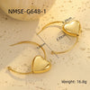 Women's Stainless Steel Love Series Peach Heart Earrings With Electroplating Design