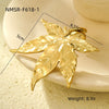 Women's Stainless Steel Maple Leaf Vintage Ring With Electroplating