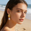 Women's Stainless Steel Marine Style Shell Pearl Starfish Jellyfish Geometric Earrings With Stamped High End Fashion Design