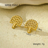 Women's Stainless Steel Metal Ball Splicing Big Tree Earrings With Electroplating Design And Fashion Style