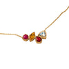 Women's Stainless Steel Minimalist Geometric And Drop Shape Ruby Zircon Clavicle Necklace