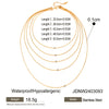 Women's Stainless Steel Multilayer Box Chain Necklace Jewelry Retro Geometric Electroplated