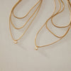 Women's Stainless Steel Multilayer Clavicle Necklace With Geometric Pendant And Pvd Vacuum Gold Plating