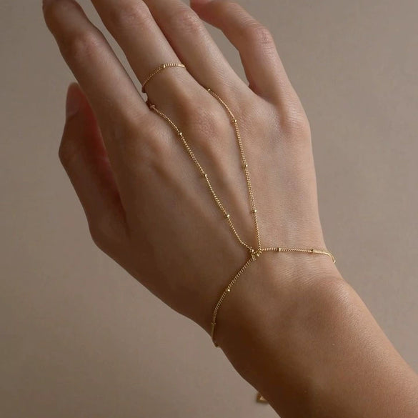 Women's Stainless Steel Multipurpose Multilayer Finger Chain Bracelet With Electroplating Treatment