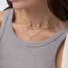 Women's Stainless Steel Multizircon Geometric Dotted Diamond O Word Chain Necklace Light Luxury Style