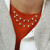 Women's Stainless Steel Multizircon Geometric Dotted Diamond O Word Chain Necklace Light Luxury Style