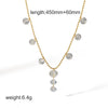 Women's Stainless Steel Multizircon Geometric Dotted Diamond O Word Chain Necklace Light Luxury Style
