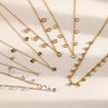 Women's Stainless Steel Multizircon Geometric Dotted Diamond O Word Chain Necklace Light Luxury Style