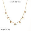 Women's Stainless Steel Multizircon Geometric Dotted Diamond O Word Chain Necklace Light Luxury Style