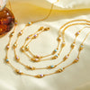 Women's Stainless Steel Necklace And Bracelet Set With Geometric Crab Heart Pattern And Oil Drip Electroplated Finish