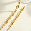 Women's Stainless Steel Necklace And Bracelet Set With Geometric Pattern And 18K Gold Vacuum Plated Commuter Style