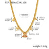 Women's Stainless Steel Necklace And Bracelet Set With Zircon Pendant Electroplated Light Luxury Jewelry