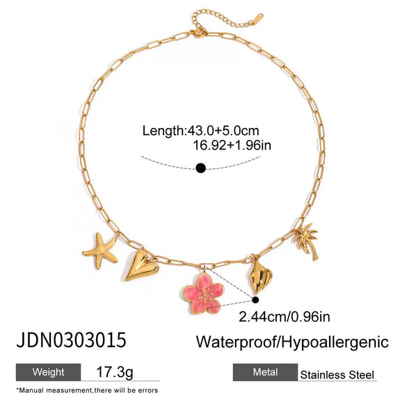 Women's Stainless Steel Necklace With Bow Pendant And Electroplating Design