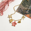 Women's Stainless Steel Necklace With Bow Pendant And Electroplating Design