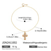 Women's Stainless Steel Necklace With Geometric Pattern Cross Pendant Electroplated Inlaid With Colored Diamond And Pearl