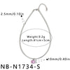 Women's Stainless Steel Necklace With Geometric Square Pattern Zircon Inlay And Vacuum Electroplated Finish