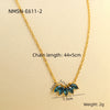 Women's Stainless Steel Necklace With Micropaved Zircon Petal Leaf Pendant Electroplated Titanium Steel Clavicle Chain