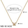 Women's Stainless Steel Necklace With Zircon Inlaid Heart Geometric Pendant 18K Gold Vacuum Plated Regular Clavicle Chain
