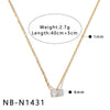 Women's Stainless Steel Necklace With Zircon Inlaid Heart Geometric Pendant 18K Gold Vacuum Plated Regular Clavicle Chain