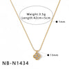 Women's Stainless Steel Necklace With Zircon Inlaid Heart Geometric Pendant 18K Gold Vacuum Plated Regular Clavicle Chain