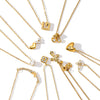 Women's Stainless Steel Necklace With Zircon Inlaid Heart Geometric Pendant 18K Gold Vacuum Plated Regular Clavicle Chain