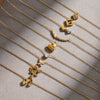 Women's Stainless Steel Necklace With Zircon Inlaid Heart Geometric Pendant 18K Gold Vacuum Plated Regular Clavicle Chain