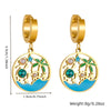 Women's Stainless Steel Ocean Life Pattern Vintage Necklace And Earrings With Electroplating And Dropping Glue Pearl Turquoise