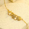 Women's Stainless Steel Ocean Style Starfish Turtle Pendant Necklace With Pearl Zircon Shell Electroplated