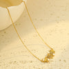 Women's Stainless Steel Ocean Style Starfish Turtle Pendant Necklace With Pearl Zircon Shell Electroplated