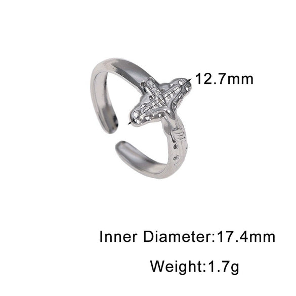 Women's Stainless Steel Open Cross Ring With Gold Plated Electroplated Finish And Niche Style
