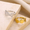 Women's Stainless Steel Open Flower Shell Butterfly Ring Electroplated