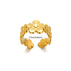 Women's Stainless Steel Open Flower Shell Butterfly Ring Electroplated