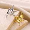 Women's Stainless Steel Open Flower Shell Butterfly Ring Electroplated