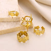 Women's Stainless Steel Open Flower Shell Butterfly Ring Electroplated