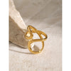 Women's Stainless Steel Open Ring With Bow Pattern And Electroplating Treatment