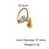Women's Stainless Steel Open Ring With Geometric Design Gold Tone Electroplated Simple High End Style