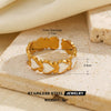Women's Stainless Steel Open Ring With Geometric Line Design And Oil Drip Electroplated Finish Non Fading Fashion Jewelry