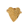 Women's Stainless Steel Open Ring With Hammered Heart Shape Electroplated Sweet And Cool Minimalist Style