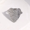Women's Stainless Steel Open Ring With Hammered Heart Shape Electroplated Sweet And Cool Minimalist Style