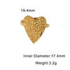 Women's Stainless Steel Open Ring With Hammered Heart Shape Electroplated Sweet And Cool Minimalist Style