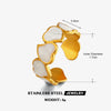 Women’s Stainless Steel Open Ring With Heart Shape Oil Drip Design And Electroplated Non Fading Geometric Style