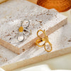 Women's Stainless Steel Open Ring With Hollow Floral Geometric Design 18K Gold Plated Electroplated Minimalist Fashion Jewelry