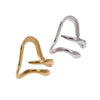 Women's Stainless Steel Open Ring With Irregular Line Design Simple Electroplated Gold Tone Fashion Jewelry