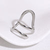 Women's Stainless Steel Open Ring With Irregular Line Design Simple Electroplated Gold Tone Fashion Jewelry
