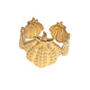 Women's Stainless Steel Open Ring With Shell And Starfish Design Gold Electroplated Natural Minimalist Ocean Style Jewelry