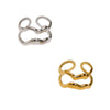 Women's Stainless Steel Open Ring With Simple Geometric Double Layer Irregular Design And Electroplated Finish